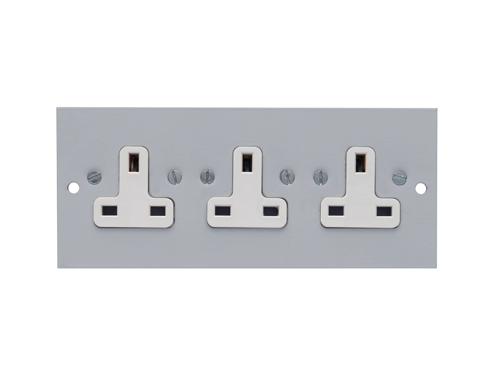3 Single 13A Unswitched Socket